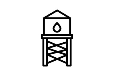 Su kulesi, vektör, piksel mükemmel, illüstratör dosyası