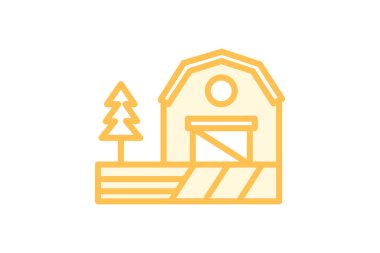 Çiftlik evi, vektör, piksel mükemmel, illüstratör dosyası