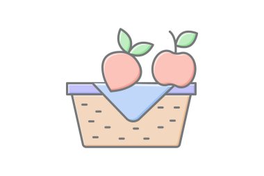 Yemek sepeti, vektör, piksel mükemmel, illüstratör dosyası