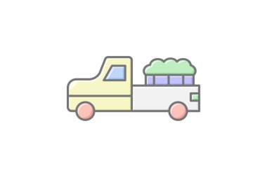 Çiftlik Kamyonu, vektör, piksel mükemmel, illüstratör dosyası