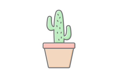 Kaktüs bitkisi, vektör, piksel mükemmel, illüstratör dosyası