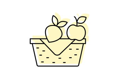 Yemek sepeti, vektör, piksel mükemmel, illüstratör dosyası