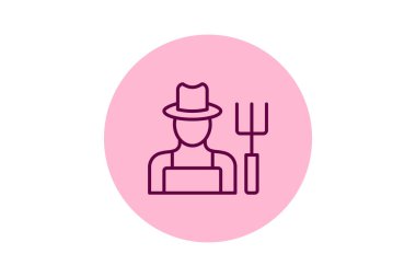 Çiftçi, vektör, piksel mükemmel, çizer dosyası