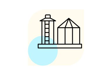 Tahıl Silosu, vektör, piksel mükemmel, illüstratör dosyası