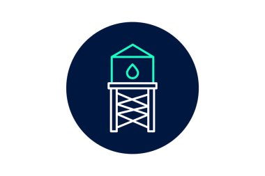 Su kulesi, vektör, piksel mükemmel, illüstratör dosyası