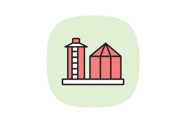 Tahıl Silosu, vektör, piksel mükemmel, illüstratör dosyası