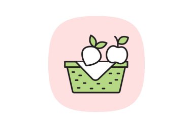 Yemek sepeti, vektör, piksel mükemmel, illüstratör dosyası