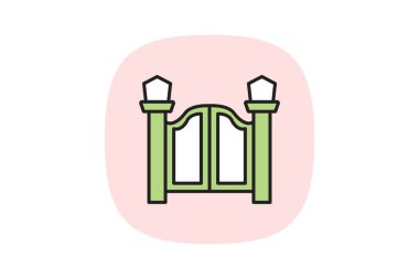 Bahçe kapısı, vektör, piksel mükemmel, illüstratör dosyası