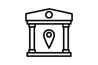 Müze konumu, vektör, piksel mükemmel, illüstratör dosyası