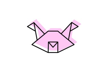 Origami Heykel, vektör, piksel mükemmel, illüstratör dosyası