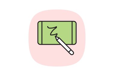 Dijital çizim defteri, vektör, piksel mükemmel, illüstratör dosyası