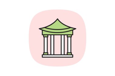 Temalı Sanat Pavyonu, vektör, piksel mükemmel, illüstratör dosyası