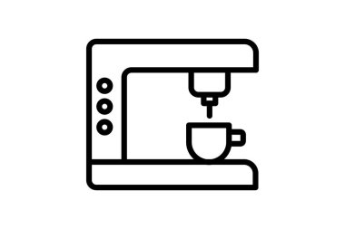 Kahve makinesi, vektör, piksel mükemmel, illüstratör dosyası