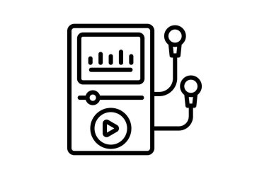 Mp3 Müzik Çalıcı, vektör, piksel mükemmel, illüstratör dosyası