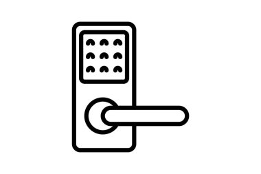 Akıllı Anahtarsız Kapı Kilidi, vektör, piksel mükemmel, resimleyici dosyası