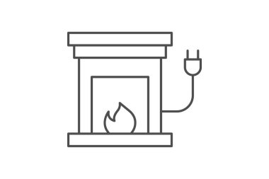 Elektrikli şömine, vektör, piksel mükemmel, illüstratör dosyası