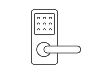 Akıllı Anahtarsız Kapı Kilidi, vektör, piksel mükemmel, resimleyici dosyası