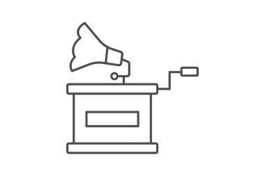 Gramofon, vektör, piksel mükemmel, çizer dosyası