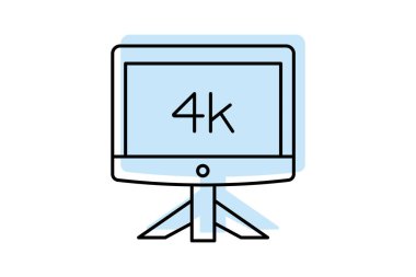 4k İzleyici, vektör, piksel mükemmel, illüstratör dosyası