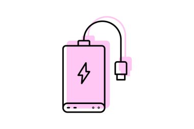 Taşınabilir Charger, vektör, piksel mükemmel, illüstratör dosyası