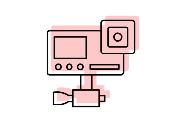 Eylem kamerası, vektör, piksel mükemmel, illüstratör dosyası