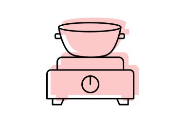 Elektrik Fondü kabı, vektör, piksel mükemmel, illüstratör dosyası