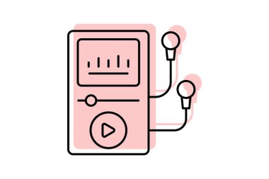 Mp3 Müzik Çalıcı, vektör, piksel mükemmel, illüstratör dosyası