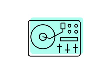Turntable, vektör, piksel mükemmel, illüstratör dosyası