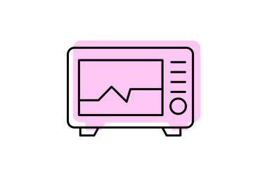 Ecg Makinesi, vektör, piksel mükemmel, illüstratör dosyası