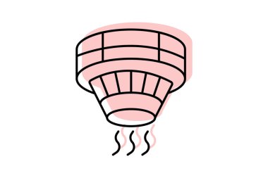 Akıllı Isı ve Duman Algılayıcı, vektör, piksel mükemmel, illüstratör dosyası