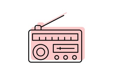 Radyo, vektör, piksel mükemmel, illüstratör dosyası