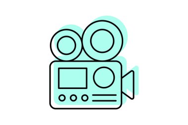 Video kamera, vektör, piksel mükemmel, illüstratör dosyası