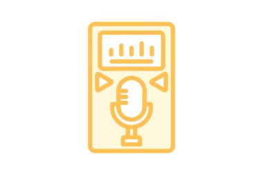 Ses kaydedici, vektör, piksel mükemmel, illüstratör dosyası