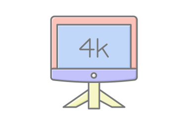 4k İzleyici, vektör, piksel mükemmel, illüstratör dosyası