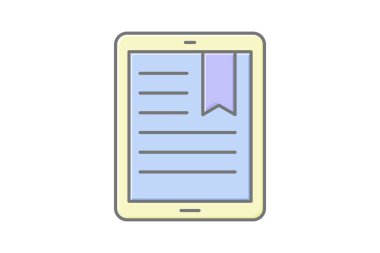 E-okuyucu Tableti, vektör, piksel mükemmel, illüstratör dosyası