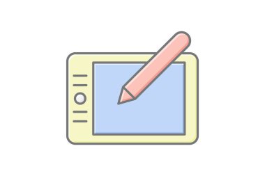 Grafik Tableti, vektör, piksel mükemmel, illüstratör dosyası