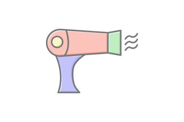 Saç kurutma makinesi, vektör, piksel mükemmel, illüstratör dosyası