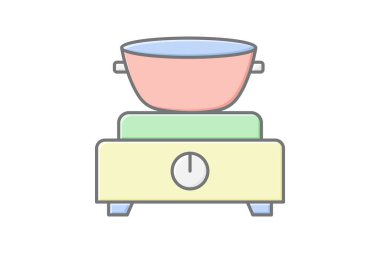 Elektrik Fondü kabı, vektör, piksel mükemmel, illüstratör dosyası