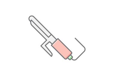 Saç maşası, vektör, piksel mükemmel, çizer dosyası