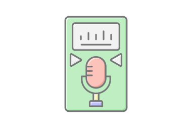 Ses kaydedici, vektör, piksel mükemmel, illüstratör dosyası