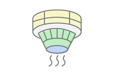 Akıllı Isı ve Duman Algılayıcı, vektör, piksel mükemmel, illüstratör dosyası