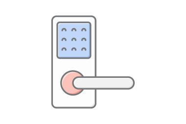 Akıllı Anahtarsız Kapı Kilidi, vektör, piksel mükemmel, resimleyici dosyası