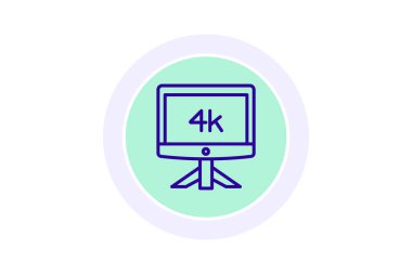 4k İzleyici, vektör, piksel mükemmel, illüstratör dosyası