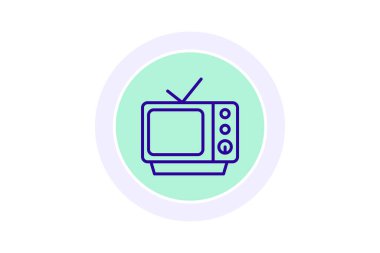 Televizyon, vektör, piksel mükemmel, illüstratör dosyası