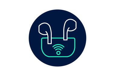 Kablosuz Kulaklıklar, vektör, piksel mükemmel, illüstratör dosyası