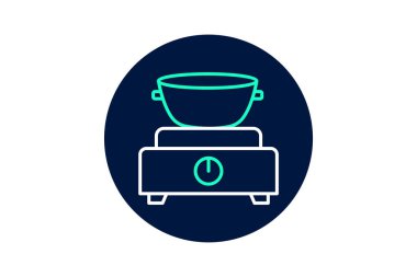 Elektrik Fondü kabı, vektör, piksel mükemmel, illüstratör dosyası