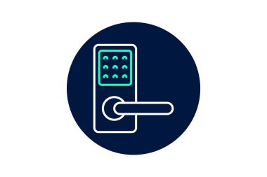 Akıllı Anahtarsız Kapı Kilidi, vektör, piksel mükemmel, resimleyici dosyası