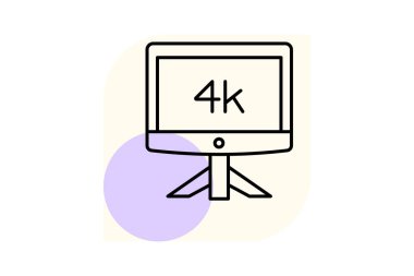 4k İzleyici, vektör, piksel mükemmel, illüstratör dosyası