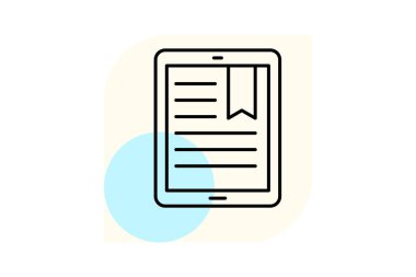 E-okuyucu Tableti, vektör, piksel mükemmel, illüstratör dosyası