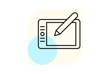 Grafik Tableti, vektör, piksel mükemmel, illüstratör dosyası